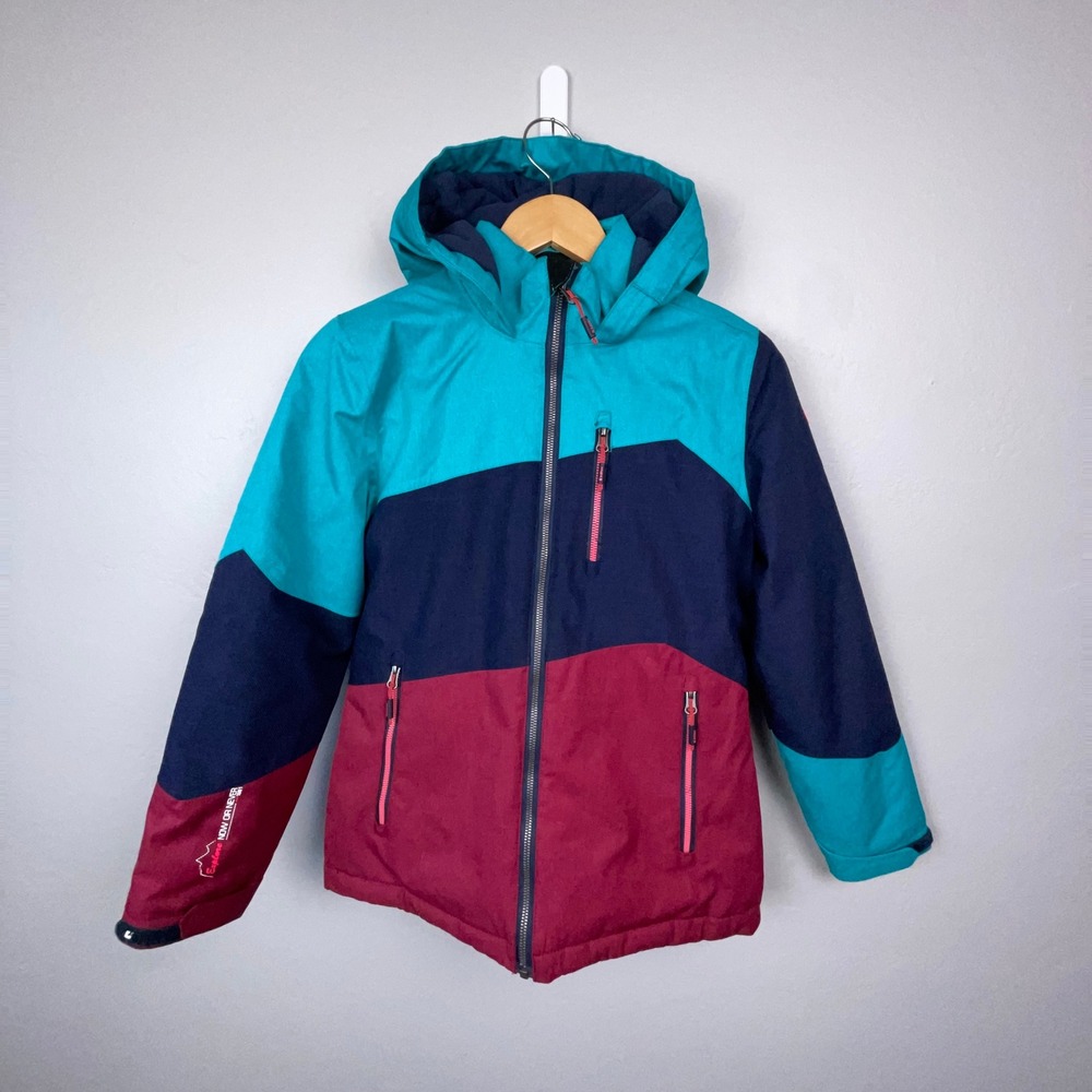 Killtec Jacket Youth Size 14 Multi Colorblock Hooded Waterproof Ski Snow Coat